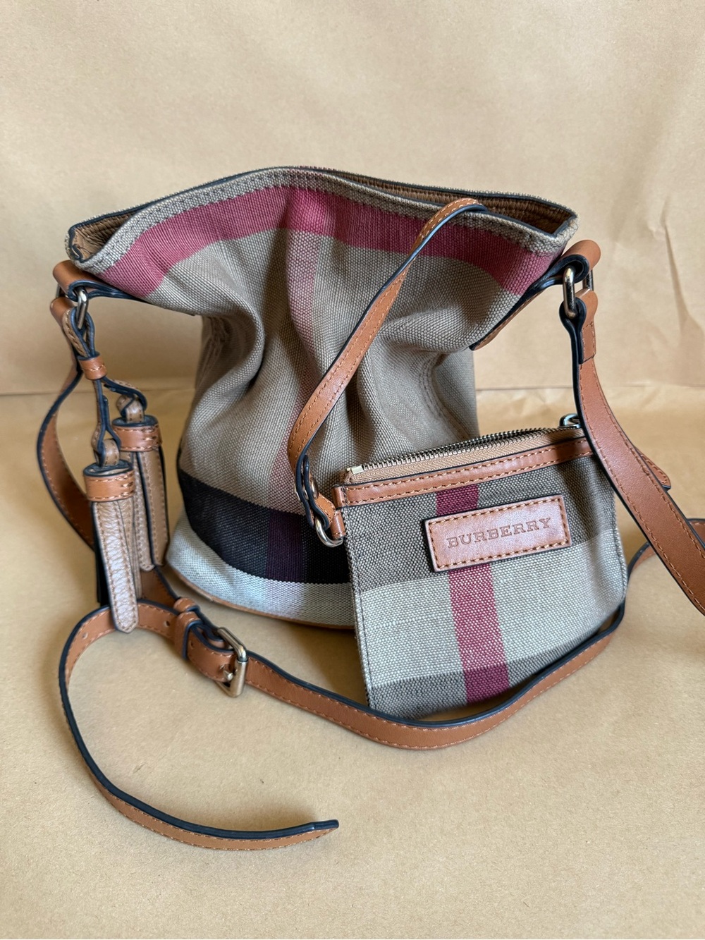 Burberry Mini Ashby Tassle Bucket Bag
